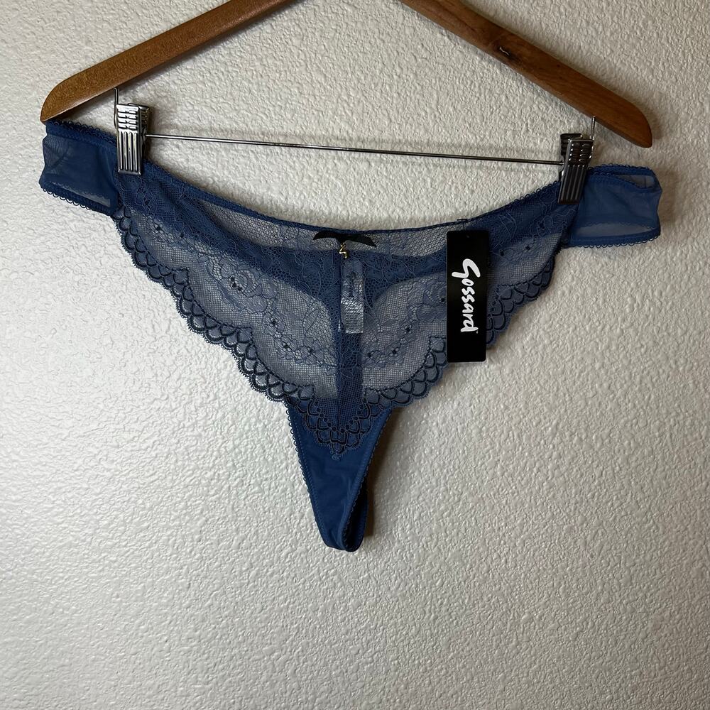 Gossard 7716 Superboost lace thong in moonlight blue NEW XL